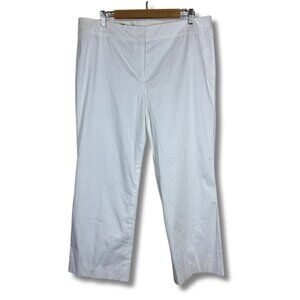 Escada Women's Wide Leg Pants Cotton Lightweight White Plus Size 44